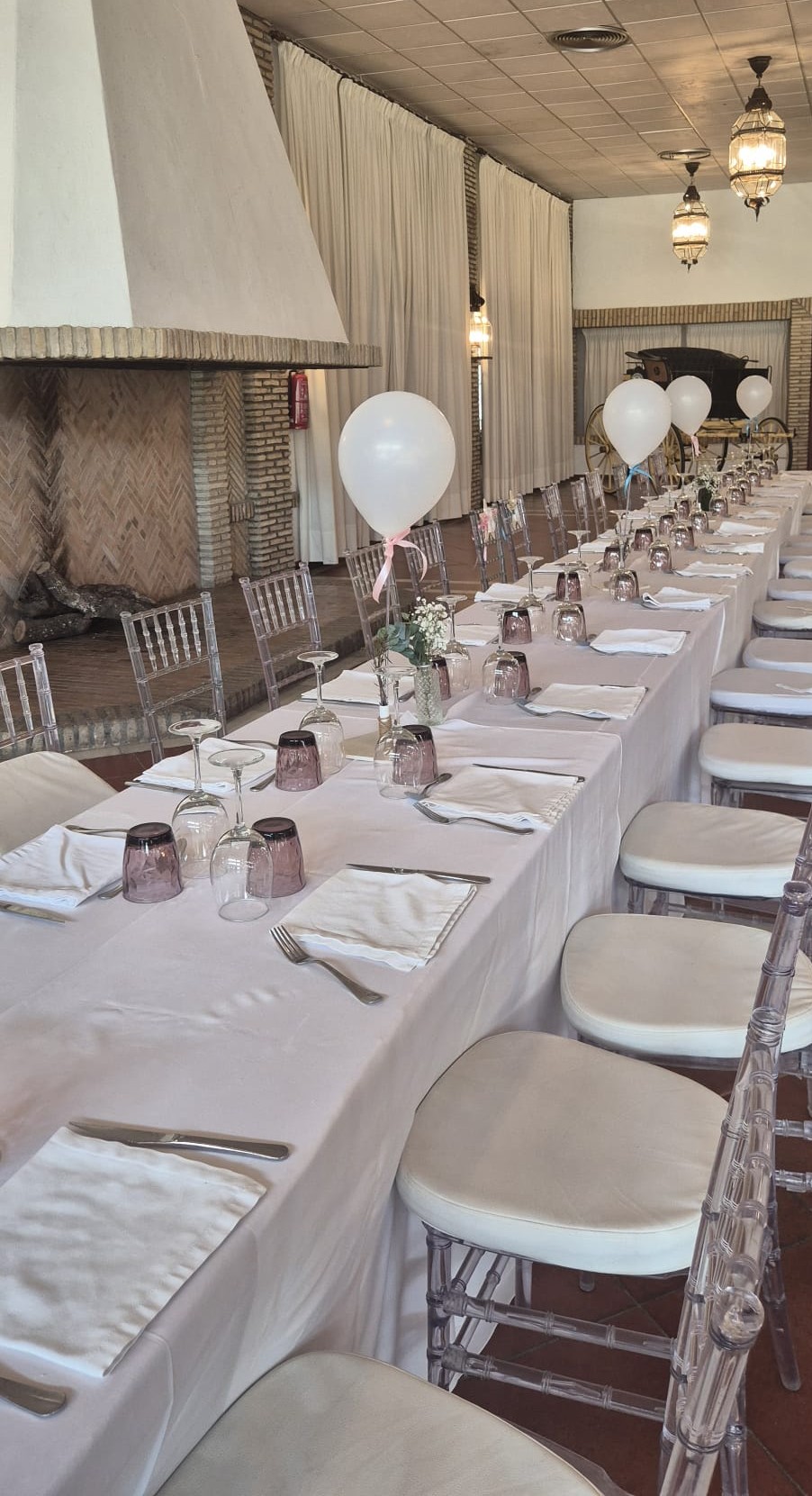 Comunión celebrada en mayo 2026 en Rancho El Rocío — decoración elegante
